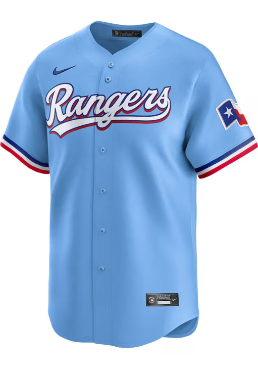 TEXAS RANGERS JACOB deGROM #48 LIGHT BLUE BASEBALL JERSEY