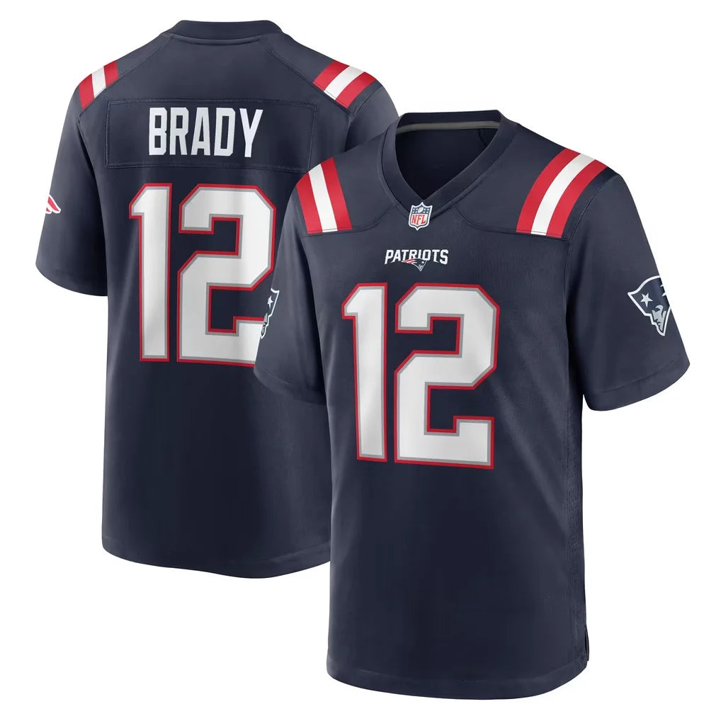 NEW ENGLAND PATRIOTS TOM BRADY #12 NAVY BLUE THROWBACK FOOTBALL JERSEY