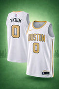 Boston #0 Tatum White & Gold Jersey – Premium Edition Basketball Jersey