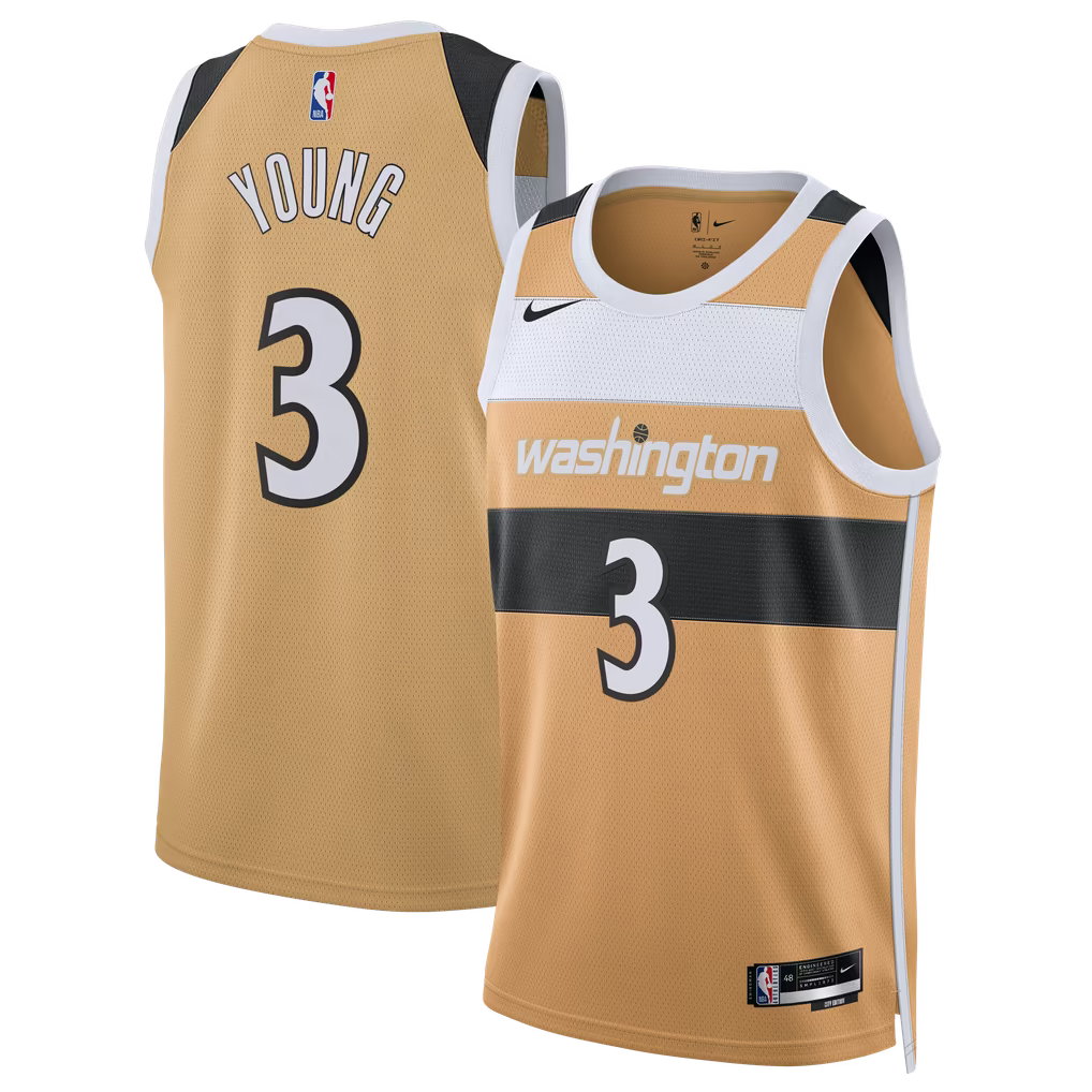 WASHINGTON WIZARDS TRAE YOUNG #3 CREAM NBA JERSEY