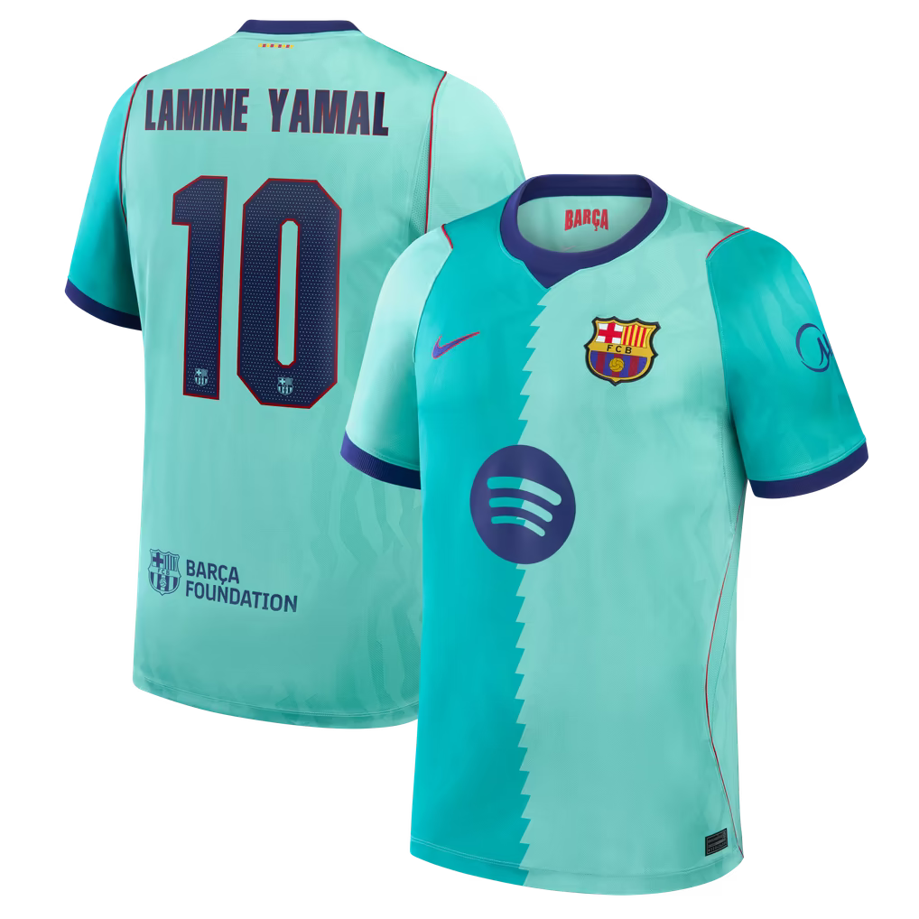 BARCELONA 2026 THIRD LAMINE YAMAL #10 GREEN TURQUOISE SOCCER JERSEY