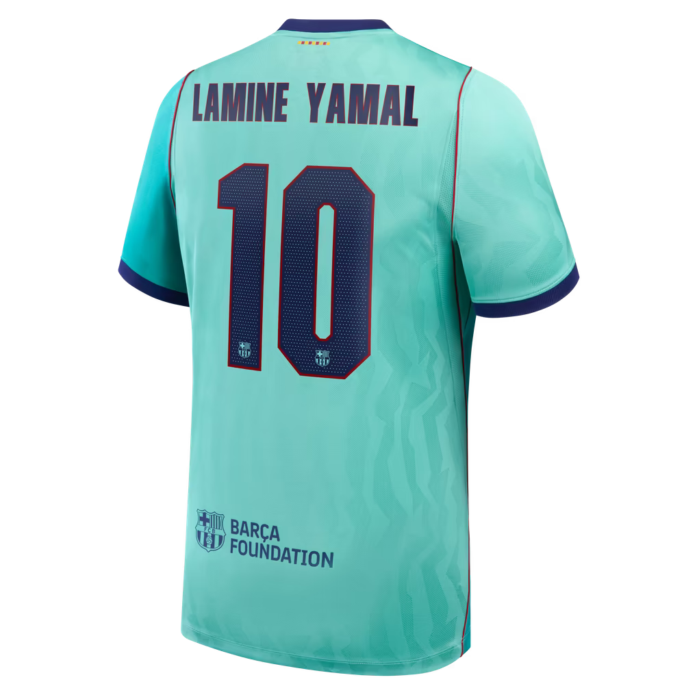 BARCELONA 2026 THIRD LAMINE YAMAL #10 GREEN TURQUOISE SOCCER JERSEY