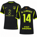 ATLETICO DE MADRID 2026 AWAY MARCOS LLORENTE #14 BLACK SOCCER JERSEY