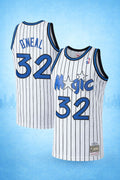 Orlando Magic #32 O’Neal White Pinstripe Jersey – Hardwood Classics Throwback Edition