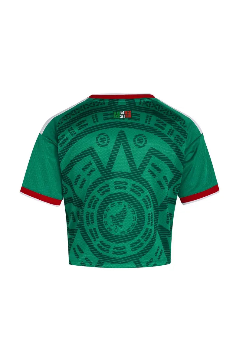 WOMEN'S MEXICO 2026 HOME GREEN CROPPED JERSEY WITH SLEEVES