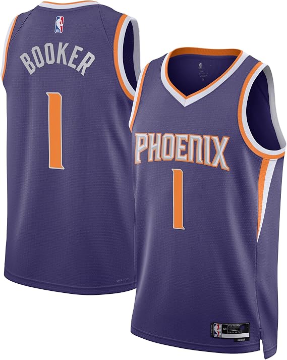 PHOENIX SUNS DEVIN BOOKER #1 PURPLE BASKETBALL JERSEY