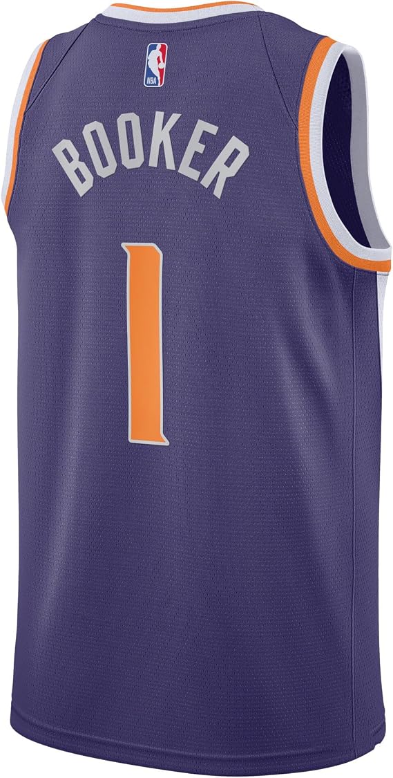 PHOENIX SUNS DEVIN BOOKER #1 PURPLE BASKETBALL JERSEY