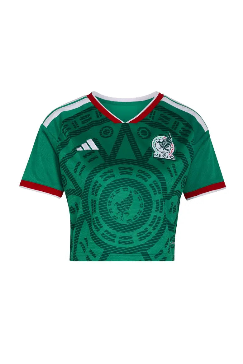 WOMEN'S MEXICO 2026 HOME GREEN CROPPED JERSEY WITH SLEEVES