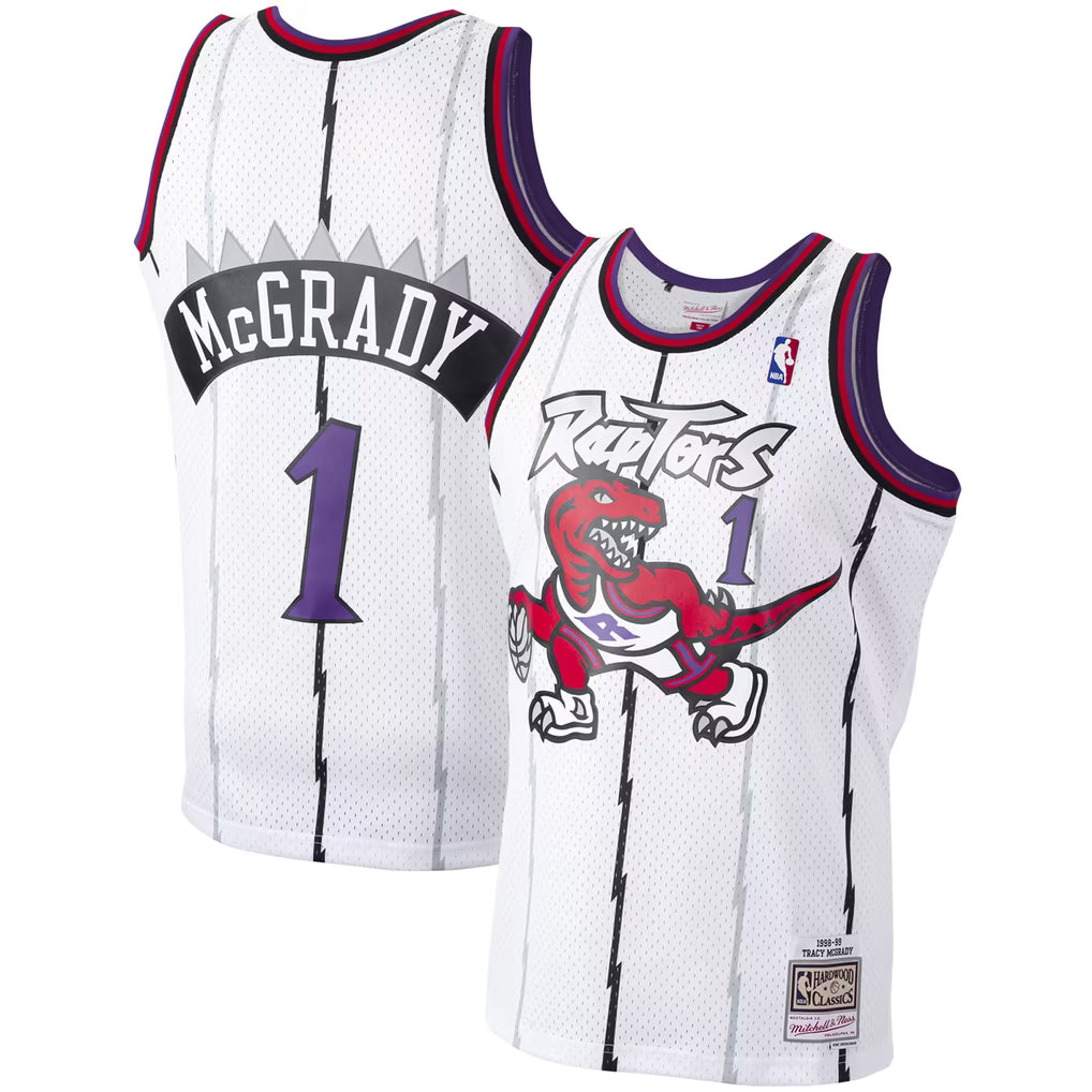 TORONTO RAPTORS TRACY MCGRADY #1 WHITE THROWBACK NBA JERSEY