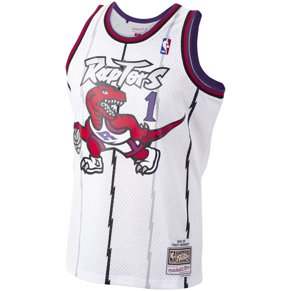 TORONTO RAPTORS TRACY MCGRADY #1 WHITE THROWBACK NBA JERSEY