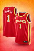Atlanta Hawks #1 Johnson Red Jersey – Icon Edition