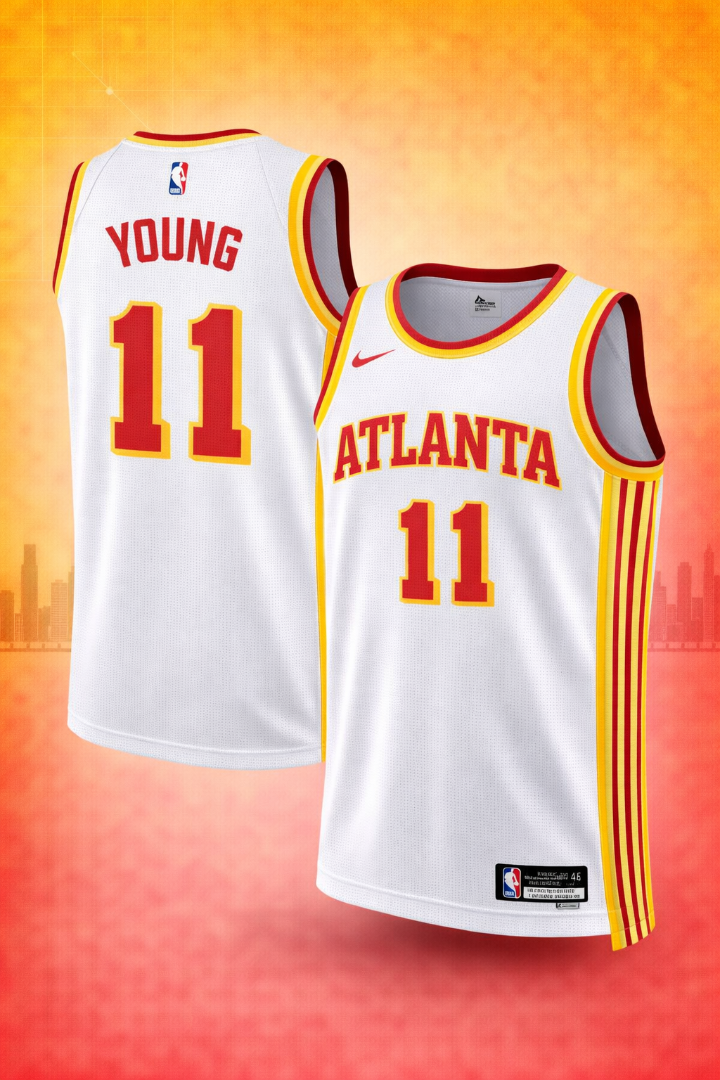 Atlanta Hawks #11 Young White Jersey – Association Edition