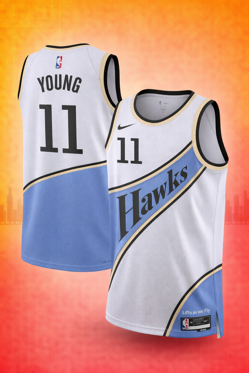 Atlanta Hawks #11 Young White & Sky Blue Jersey – City Edition