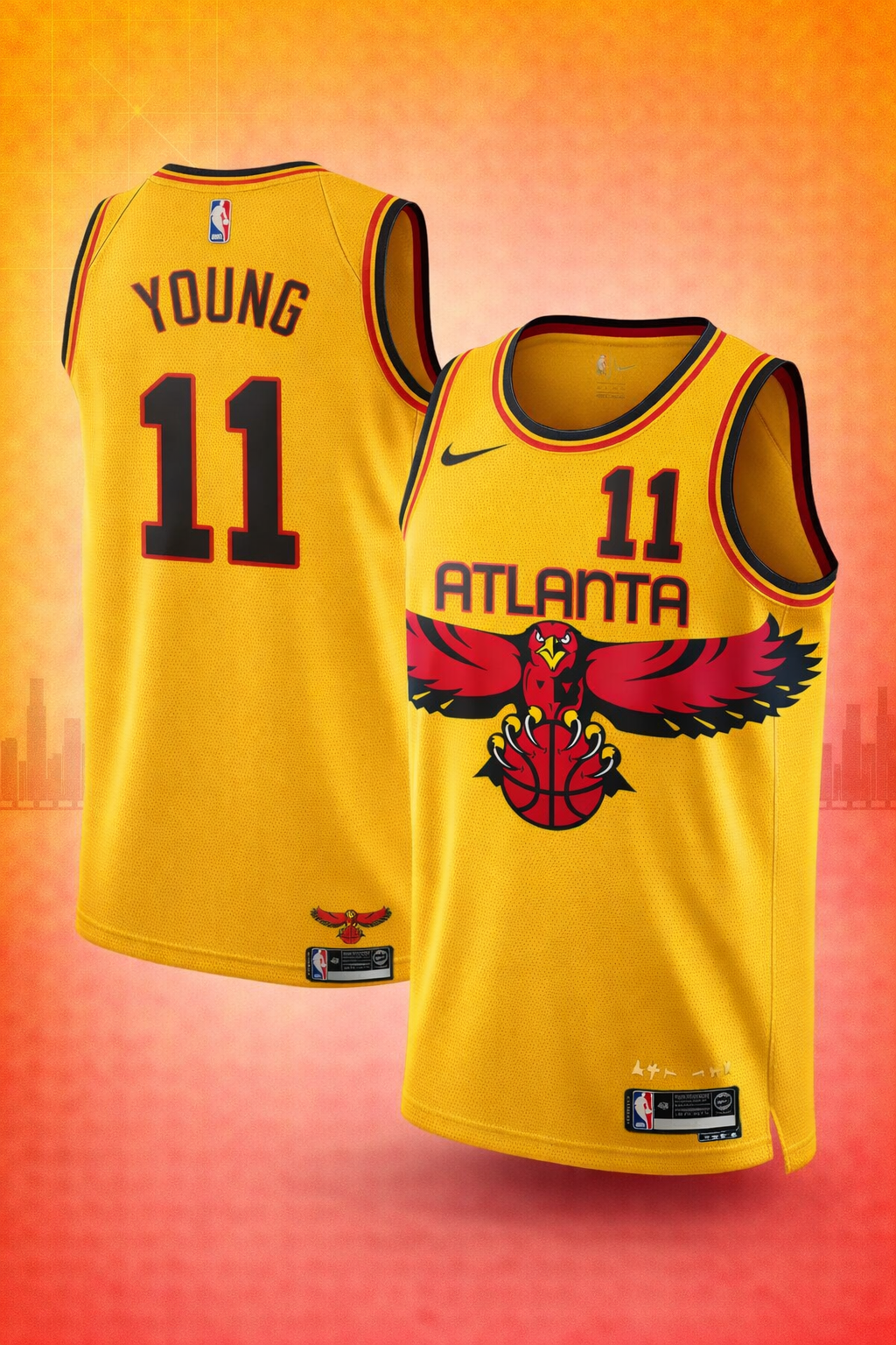 Atlanta Hawks #11 Young Yellow Jersey – Icon Edition