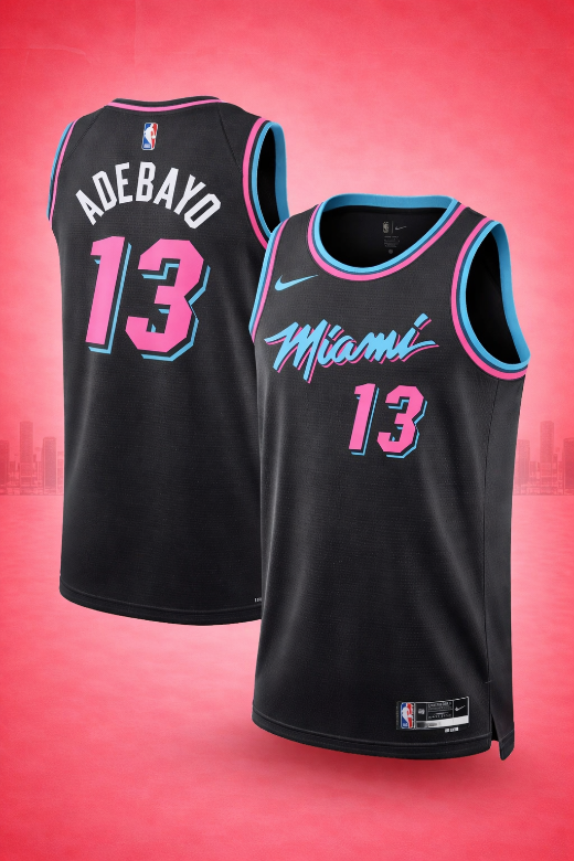 Miami Heat #13 Adebayo Pink Vice Jersey – City Edition