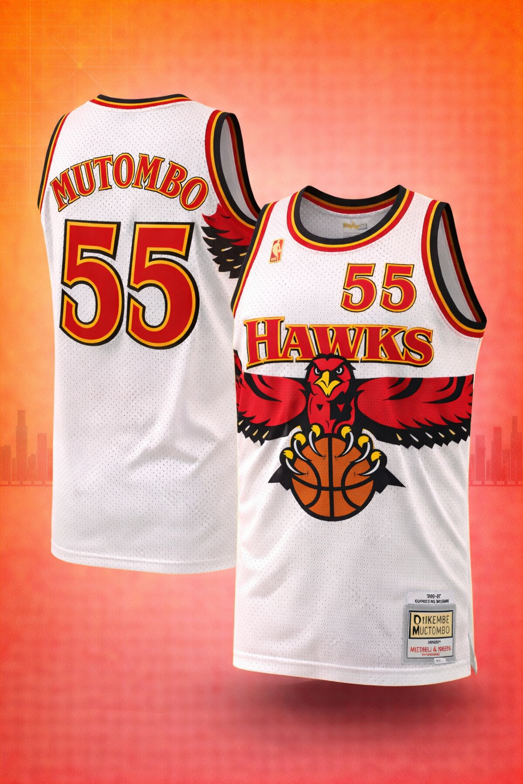 Atlanta Hawks #55 Mutombo White Jersey – Hardwood Classic Edition