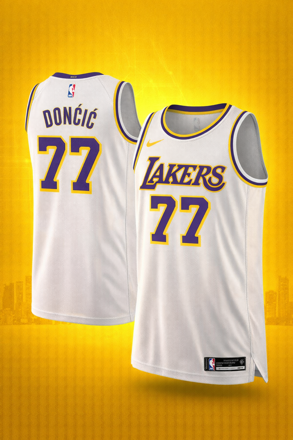 Los Angeles Lakers #77 Doncic Yellow Jersey – Icon Edition