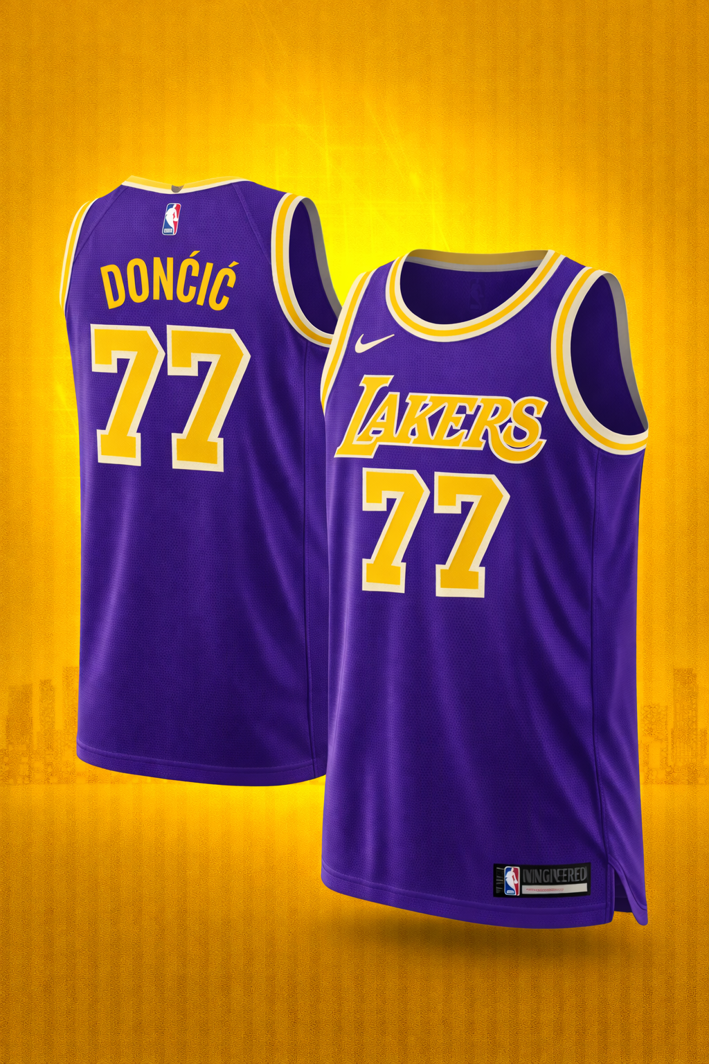Los Angeles Lakers #77 Dončić Purple Jersey – Statement Edition