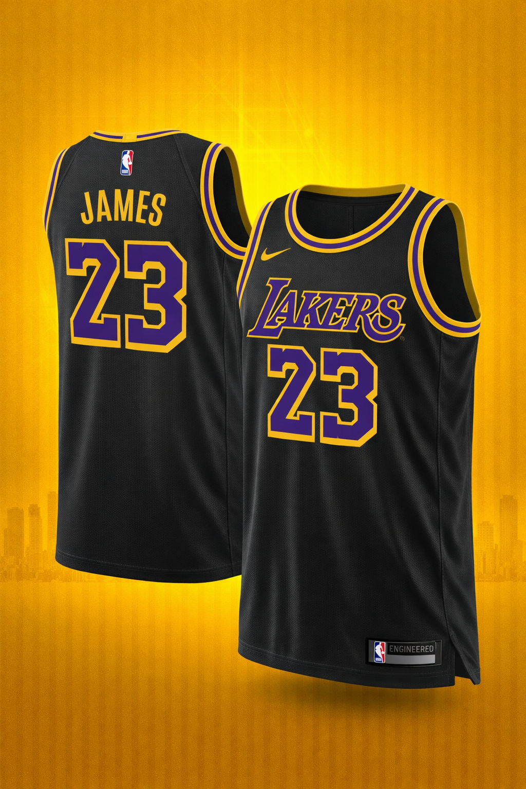 Los Angeles Lakers #23 James Black Jersey – Statement Edition