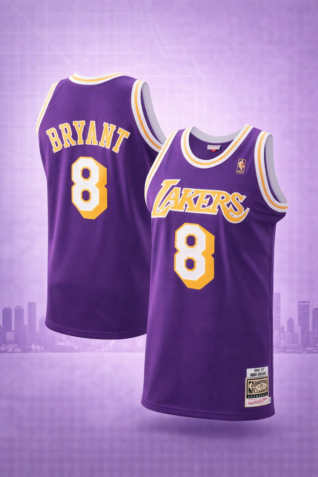 Los Angeles Lakers #8 Bryant Purple Jersey – Hardwood Classics Throwback Edition