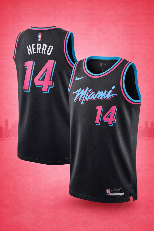 Miami Heat #14 Herro Black Vice Jersey – City Edition