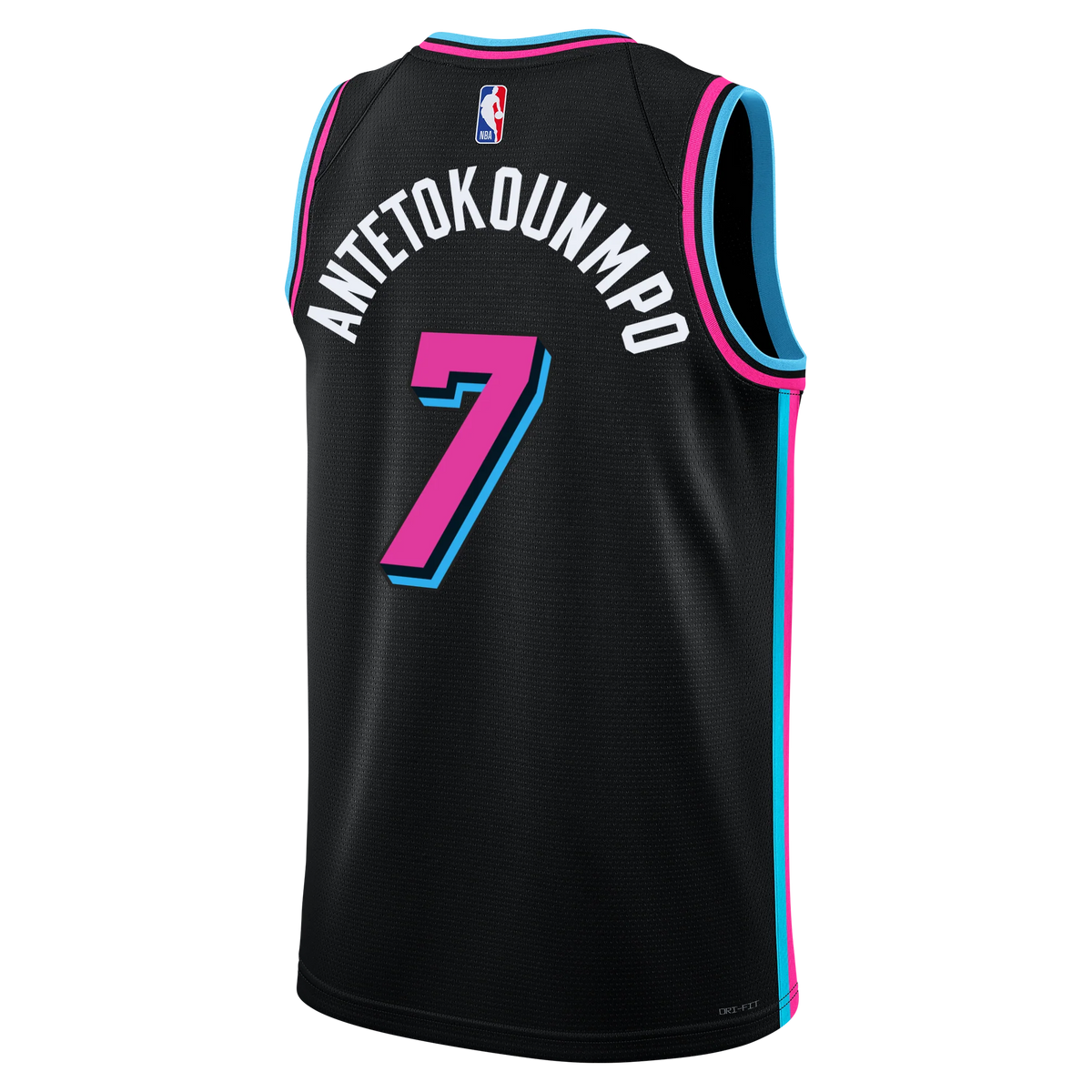 MIAMI HEAT GIANNIS ANTETOKOUNMPO #7 VICE CITY PINK EDITION BASKETBALL JERSEY