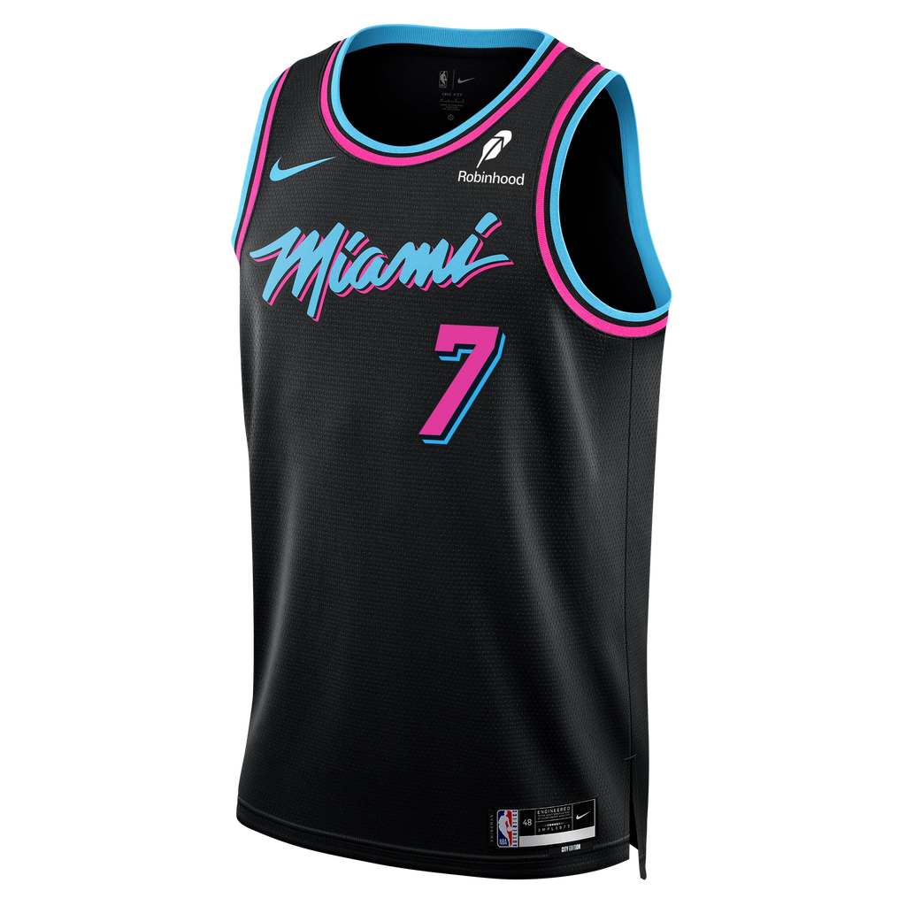 MIAMI HEAT GIANNIS ANTETOKOUNMPO #7 VICE CITY PINK EDITION BASKETBALL JERSEY