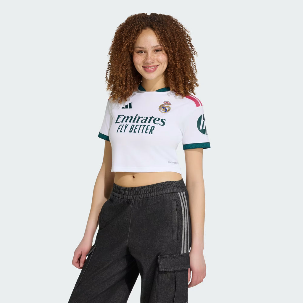WOMEN'S REAL MADRID 2026 HOME WHITE CROPPED JERSEY