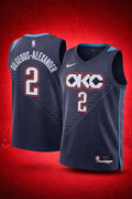 Oklahoma City Thunder #2 Gilgeous-Alexander Navy Jersey – NBA Statement Edition