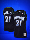 Minnesota Timberwolves #21 Garnett Black Jersey – Hardwood Classics Throwback Edition
