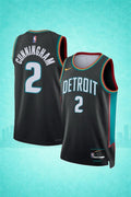 Detroit Pistons #2 Cade Cunningham Black City Edition Jersey