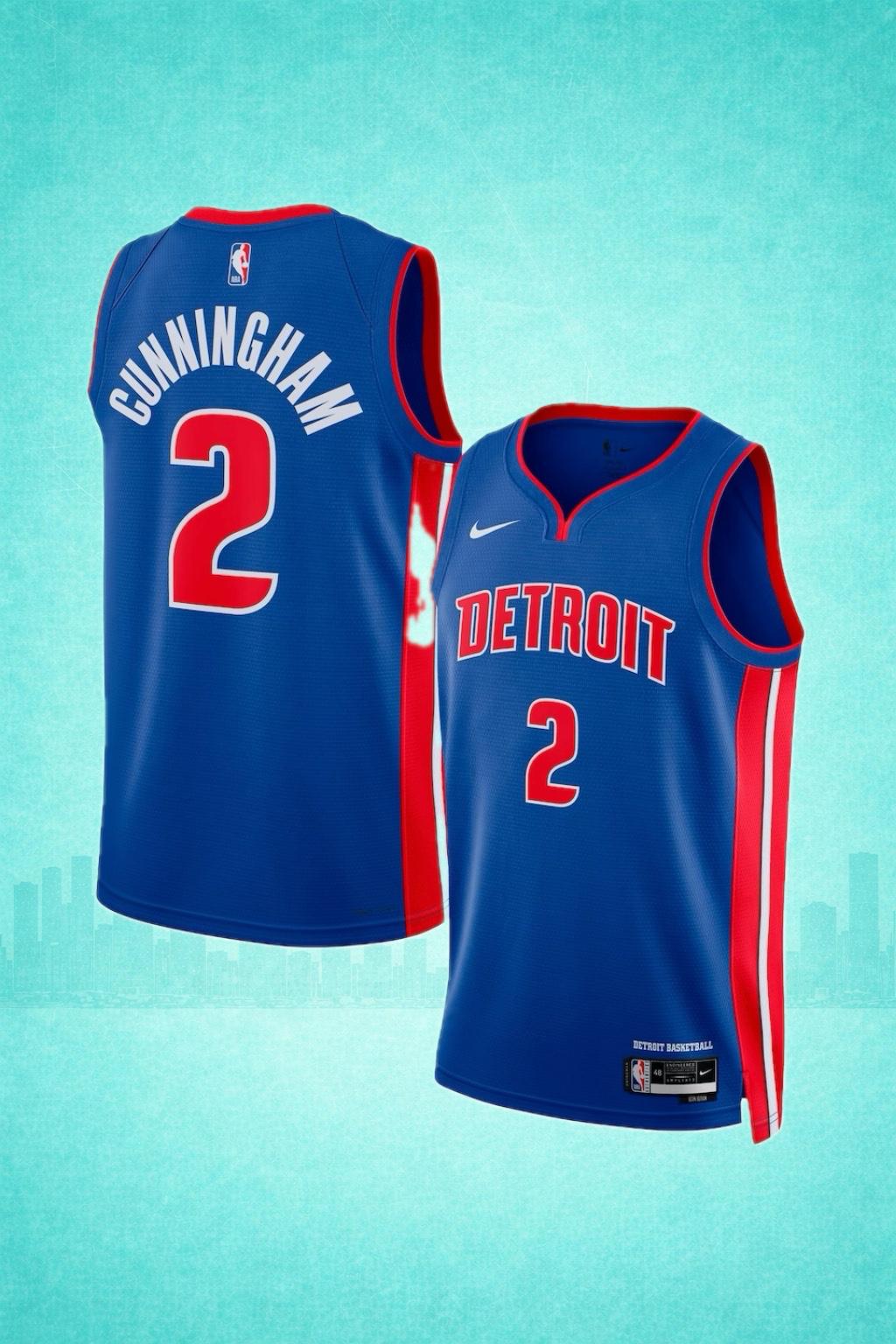 Detroit Pistons #2 Cade Cunningham Blue Jersey – Icon Edition