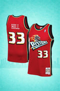 Detroit Pistons #33 Grant Hill Red Vintage Throwback Jersey – Hardwood Classics