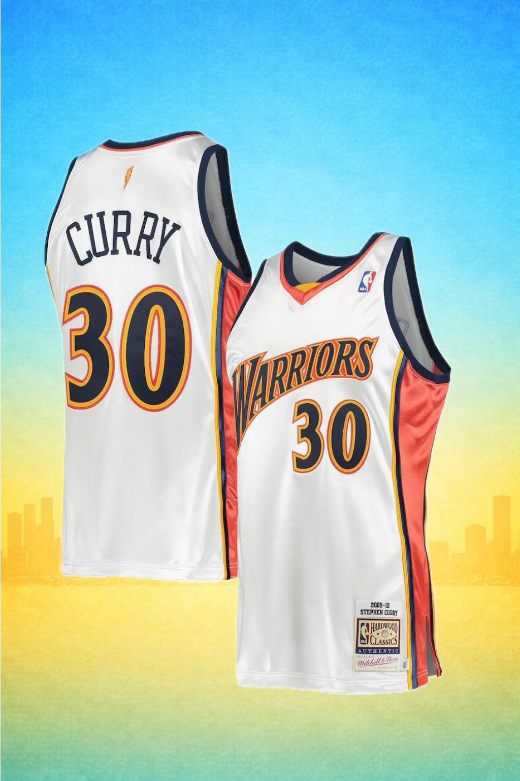 Golden State Warriors #30 Stephen Curry White Throwback Jersey – Hardwood Classics
