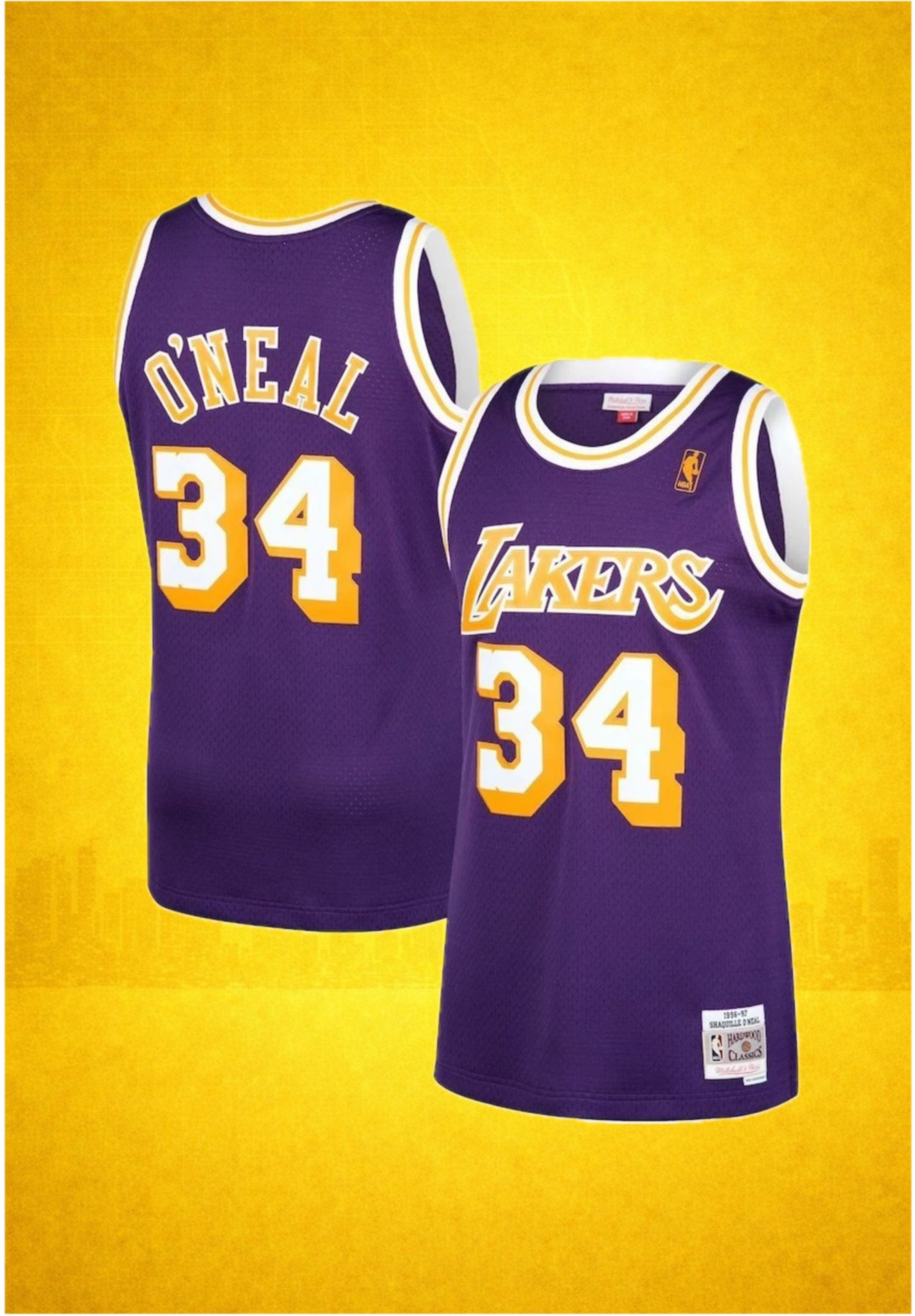 Los Angeles Lakers #34 O’Neal Purple Jersey – 1996-97 Hardwood Classics Edition