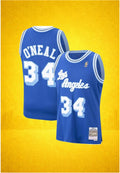 Los Angeles Lakers #34 O’Neal Blue Jersey – Hardwood Classics Throwback Edition