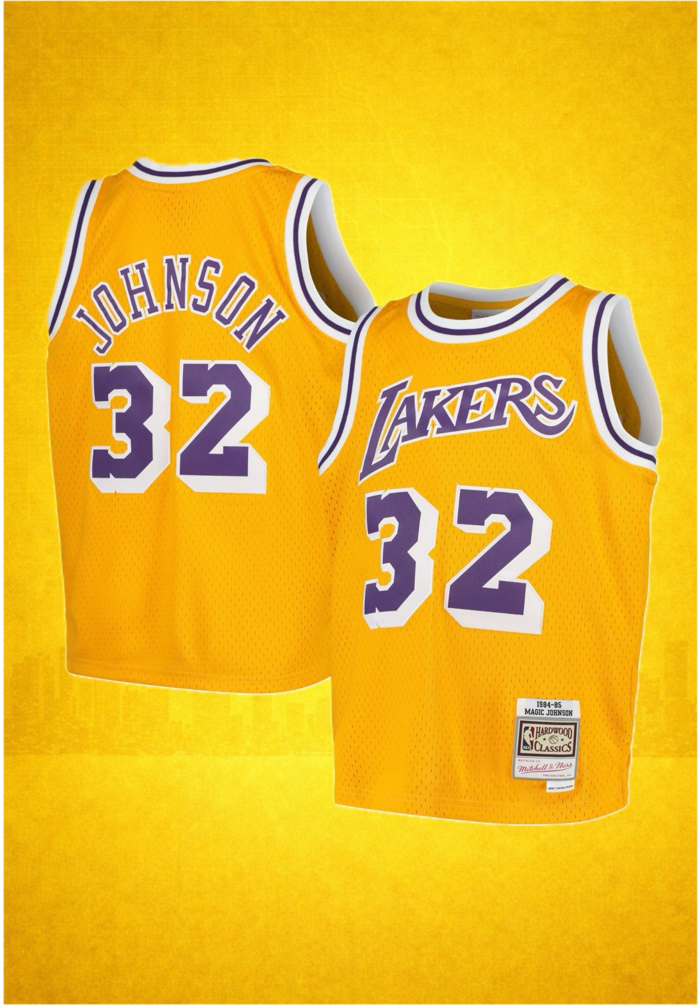 Los Angeles Lakers #34 O’Neal Yellow Jersey – Hardwood Classics Throwback Edition