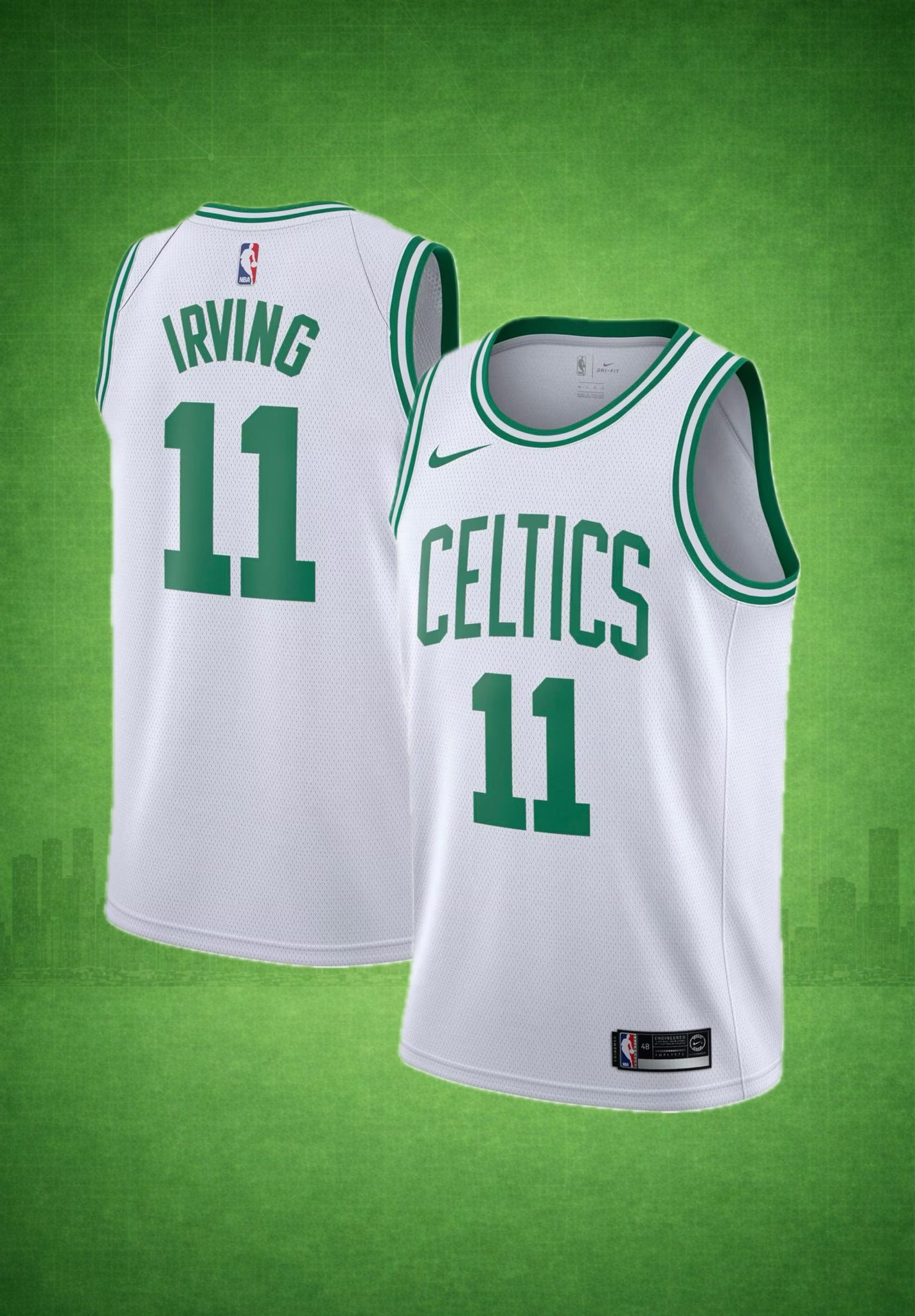 Boston Celtics #11 Irving White Home Jersey – Classic NBA Edition