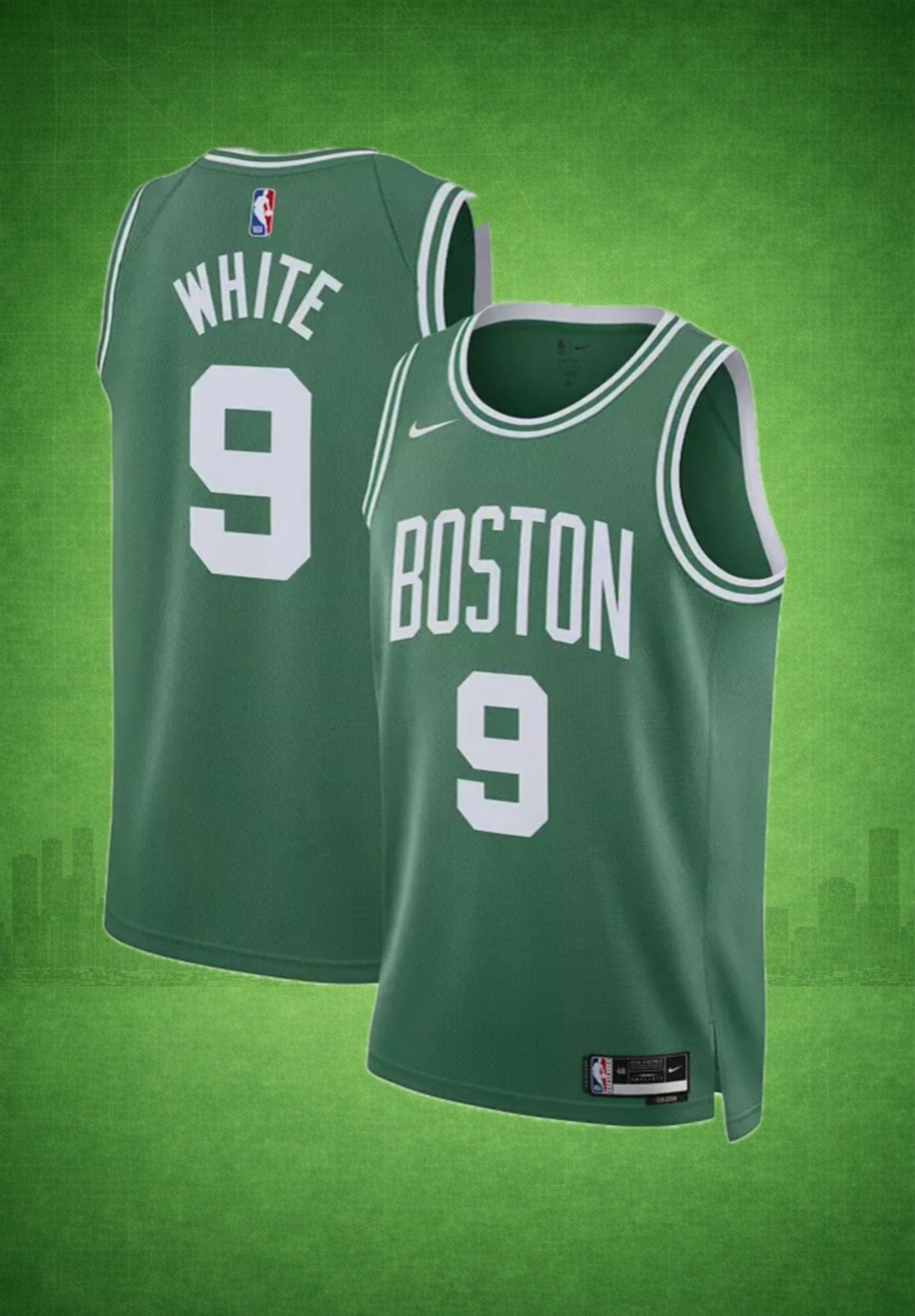 Boston Celtics #9 White Green Statement Jersey – NBA Classic Edition
