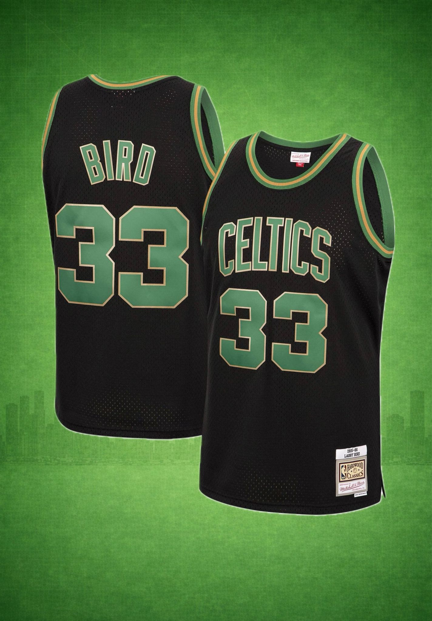 Boston Celtics #33 Bird Black Hardwood Classics Jersey – Retro NBA Edition