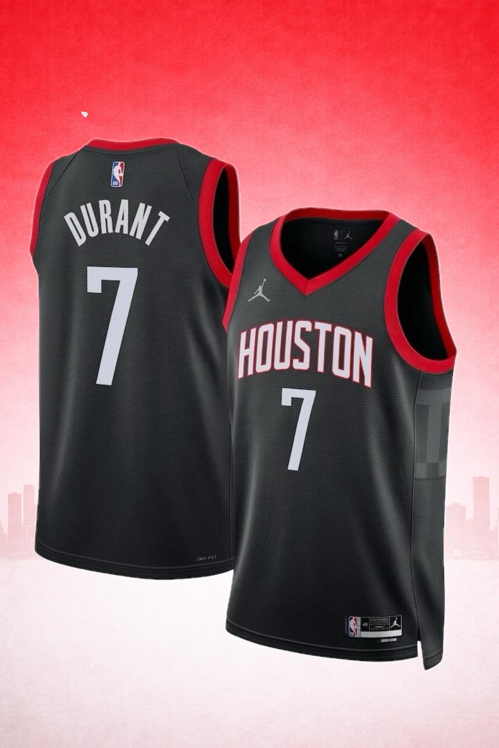 Houston Rockets #7 Kevin Durant Black Jersey – Statement Edition