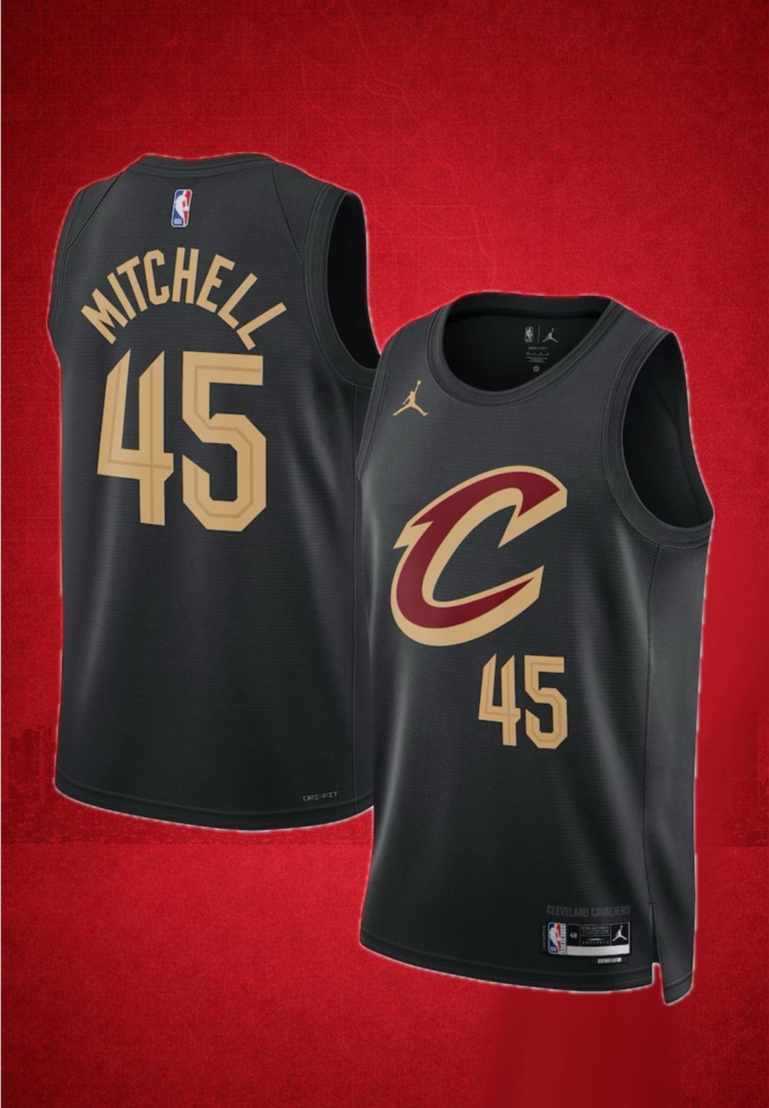 Cleveland Cavaliers #45 Mitchell Black Statement Jersey – NBA Alternate Edition