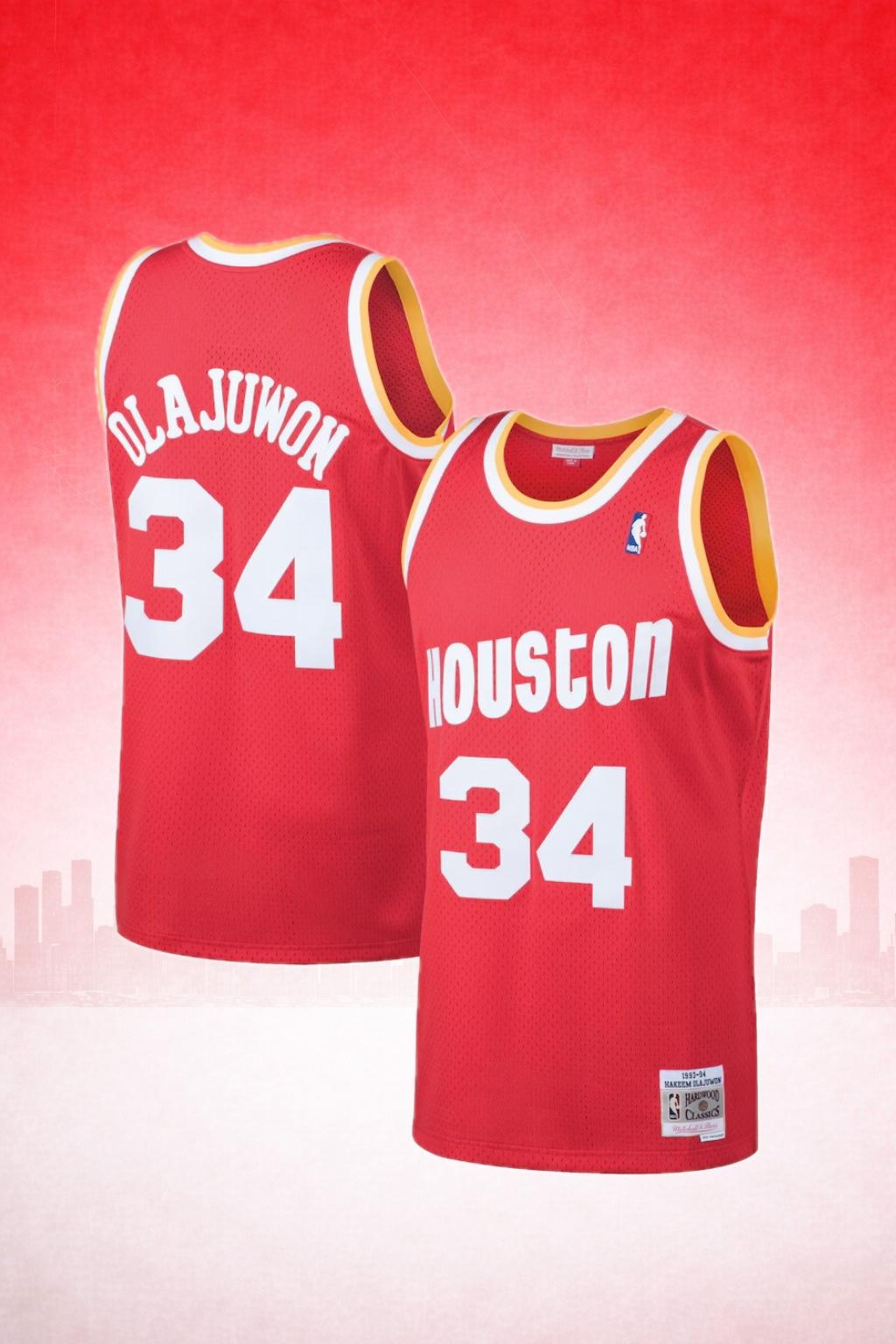 Houston Rockets #34 Hakeem Olajuwon Red Jersey – Classic Edition