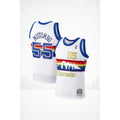 Denver Nuggets #55 Mutombo 1991–92 White Rainbow Throwback Jersey – Classic Home Edition