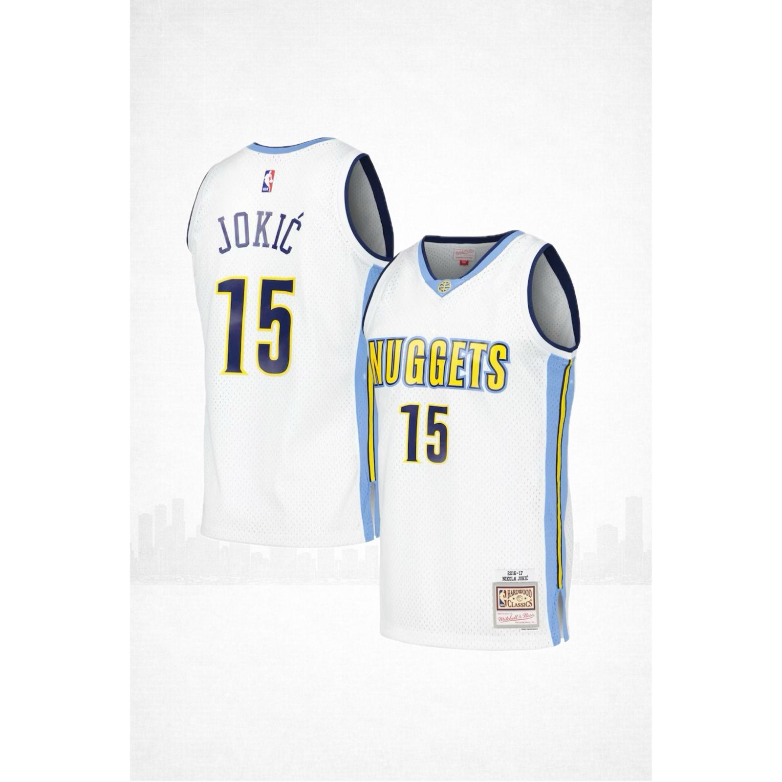 Denver Nuggets #15 Jokić 2016–17 White Home Jersey – Classic Association Edition