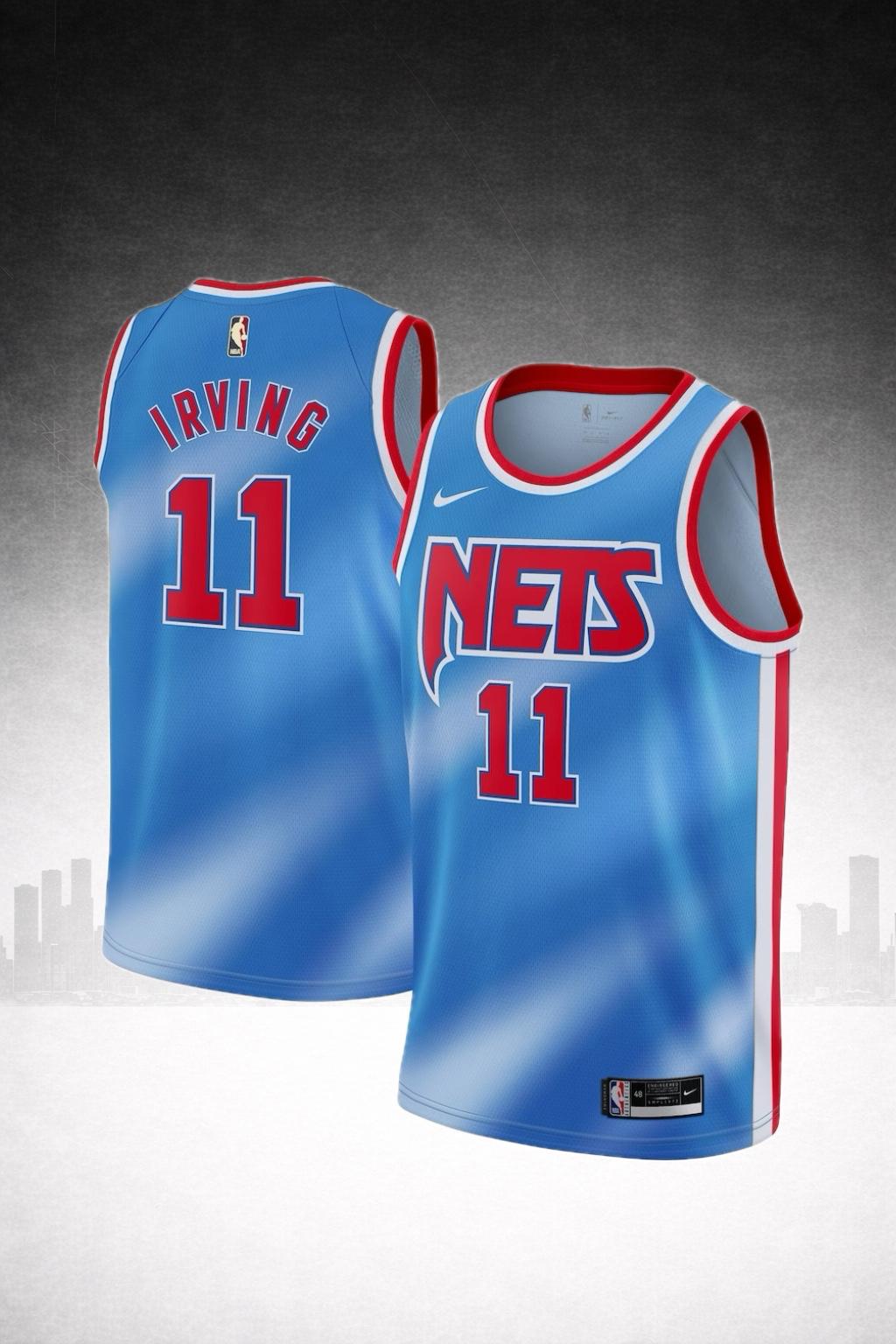 Brooklyn Nets #11 Irving Blue Throwback Jersey – Classic Edition