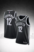 Brooklyn Nets #12 Eubanks Black Statement Jersey – NBA Edition