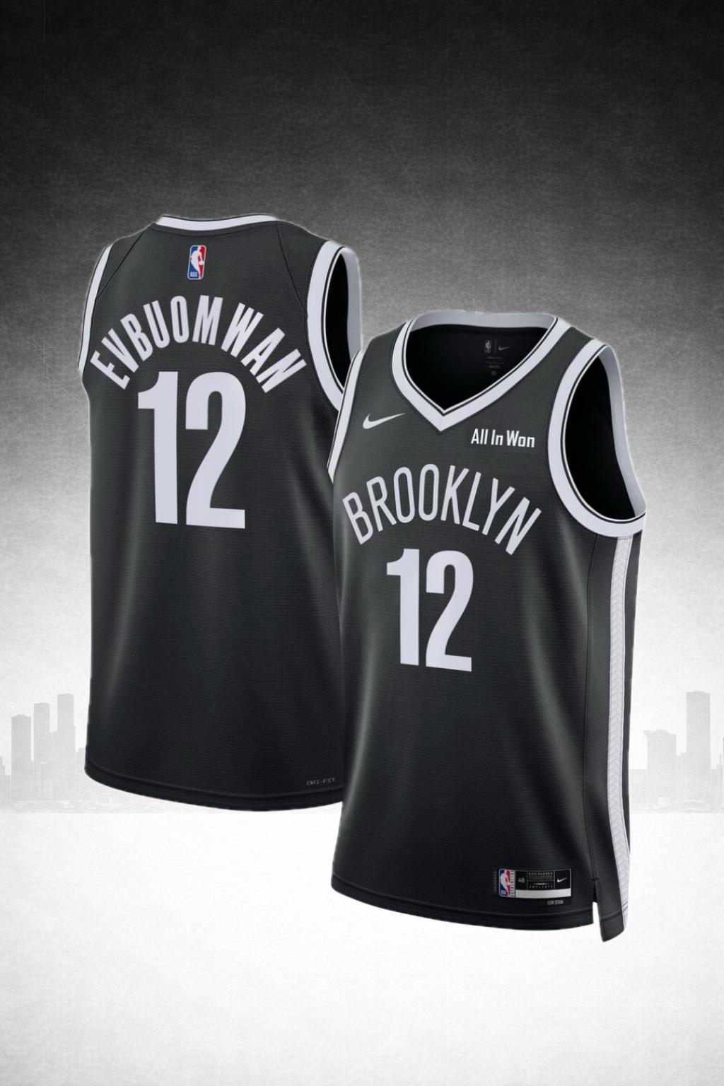 Brooklyn Nets #12 Eubanks Black Statement Jersey – NBA Edition