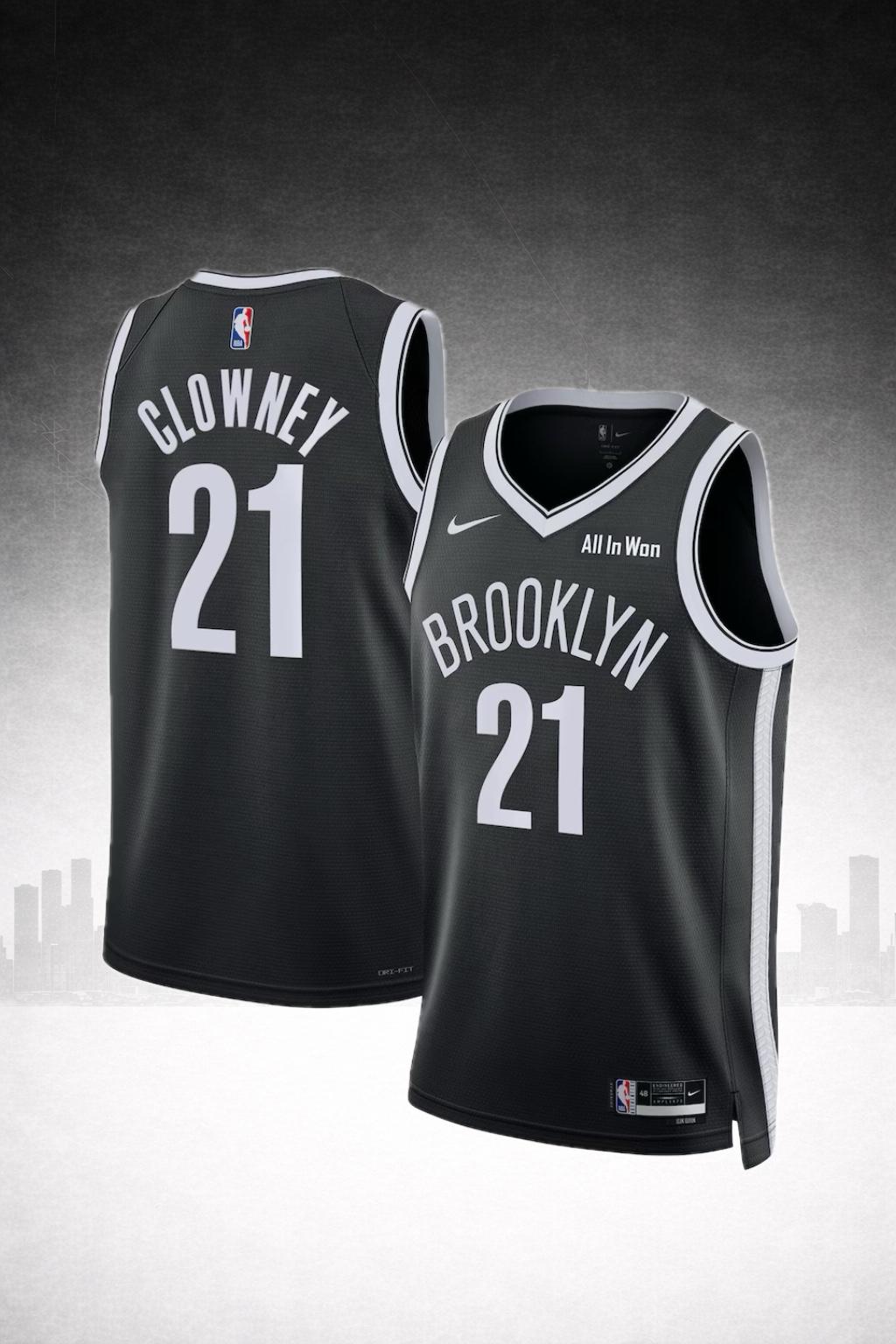 Brooklyn Nets #21 Clowney Black Statement Jersey – NBA Edition