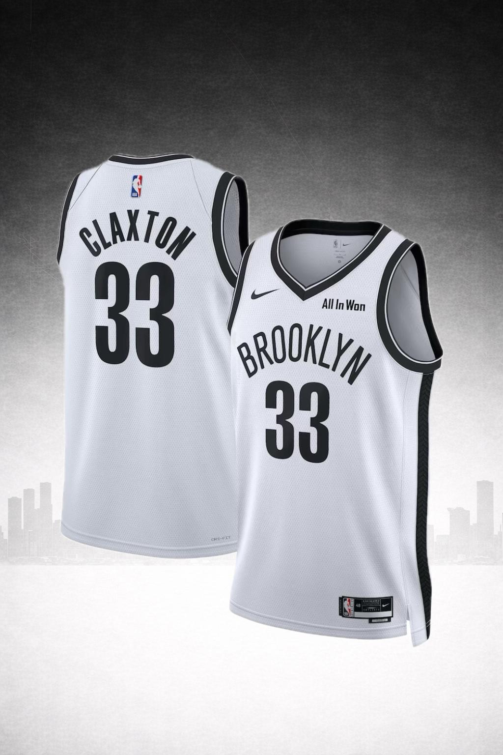 Brooklyn Nets #33 Claxton White Home Jersey – NBA Edition